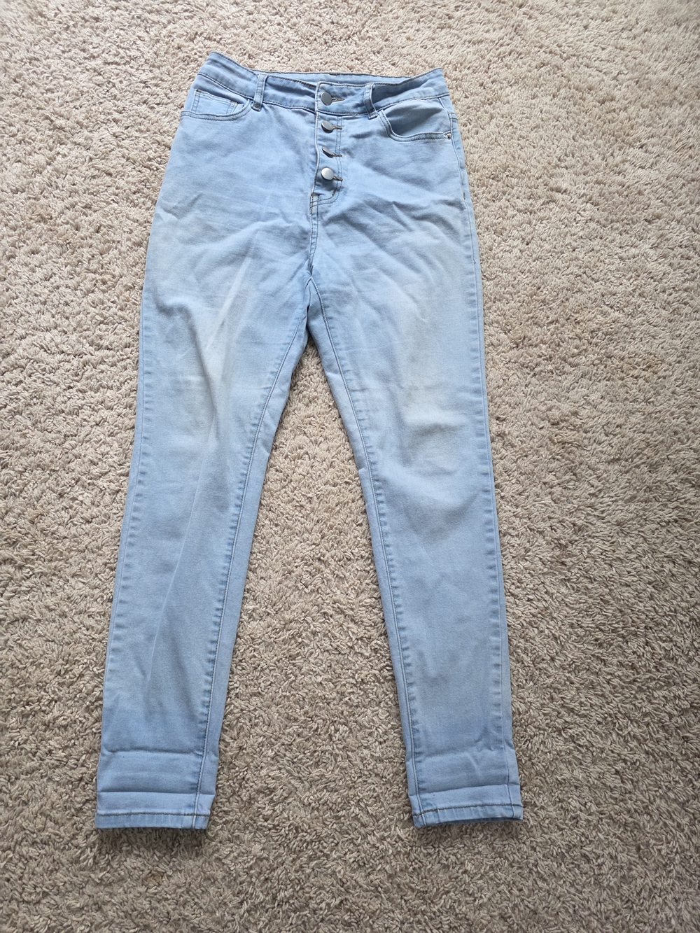 SHEIN Light Wash High-Rise Skinny Jeans